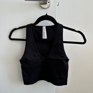 Athleta - Black V-Neck Crop Top - XS